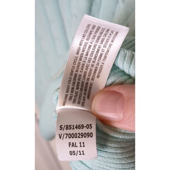 Old Navy V‎ Neck Cable Knit Sweater Womens XXL Mint Green Academia Spring EUC - Picture 7 of 10